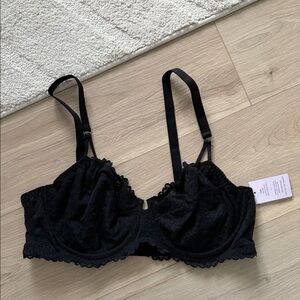 NEW- Auden Lace Unlined Comfort Wire Balconette Bra in 40D